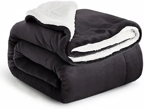 Rooms Sherpa Fleece Throw Blanket - Microfiber Fluffy Thick Blankets for Bed and Sofas